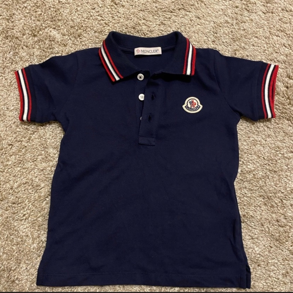 SOLD —— Moncler Grey Cotton Polo Shirt - Toddler 12-18months